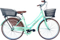 Bicicletta da città donna stile olandese - ruote 26 pollici e telaio in acciaio inox - design vintage retrò - con cestini e portapacchi