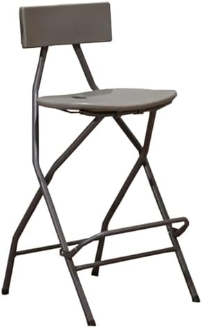 Sgabello pieghevole nero con schienale - seduta portatile compatta antiscivolo - design salvaspazio per interni ed esterni - per cucina bar e campeggio