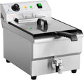 Royal Catering RCEF-16EHB - Friggitrice Elettrica Professionale 6000 W - Acciaio Inossidabile con Zona Fredda - Rubinetto di Scarico e Temperatura da 50 a 200 C