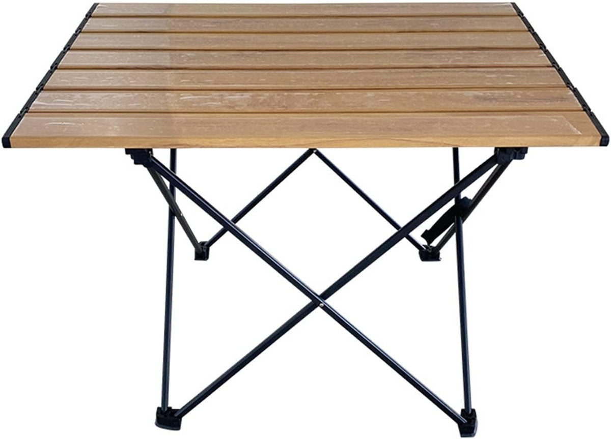 Tavolo da campeggio pieghevole effetto legno - struttura in lega di alluminio - design ultraleggero portatile - per picnic barbecue e pasti outdoor