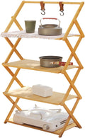Scaffale pieghevole da campeggio a 4 ripiani 70 cm - struttura portatile multilivello per stoccaggio - design compatto salvaspazio - per esterni campeggio e organizzazione