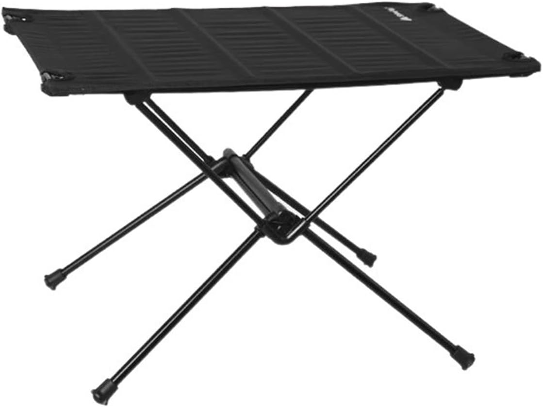 Tavolo pieghevole da campeggio nero - struttura in lega di alluminio con supporto in tessuto - piano portatile da picnic - per tenda campeggio e attività all'aperto