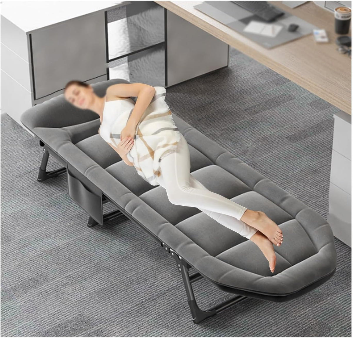 Lettino da campeggio pieghevole 190 x 70 cm - letto singolo grigio da 6 kg - struttura portatile salvaspazio - per campeggio spiaggia e riposo