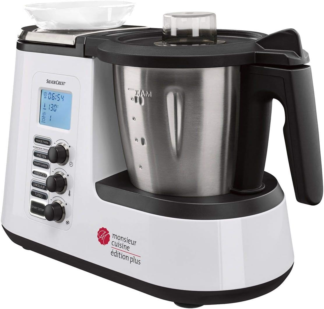 SilverCrest Monsieur Cuisine Edition Plus SKMK 1200 C3 - Robot da cucina 1200 W - Funzione tritaghiaccio - Design nero compatto 40 x 40 x 40 cm