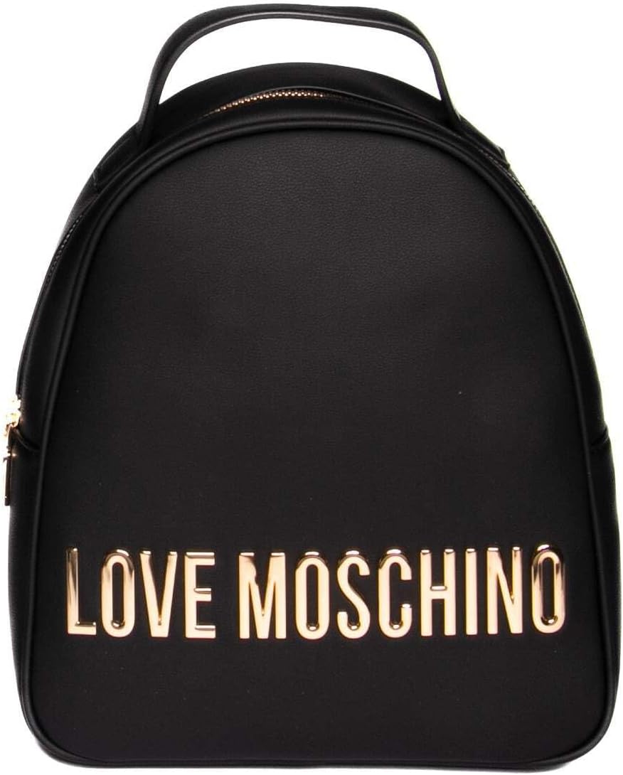 Love Moschino JC4197PP1LKD0000 - Zaino Donna Medio in Ecopelle Nera - Borsa da Schiena con Altre Fibre - Accessorio Femminile Quotidiano