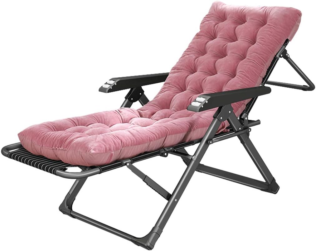 Sedia a sdraio pieghevole da esterno rosa - cuscino per il relax - portata massima 200 kg - lettino reclinabile per piscina patio spiaggia e campeggio