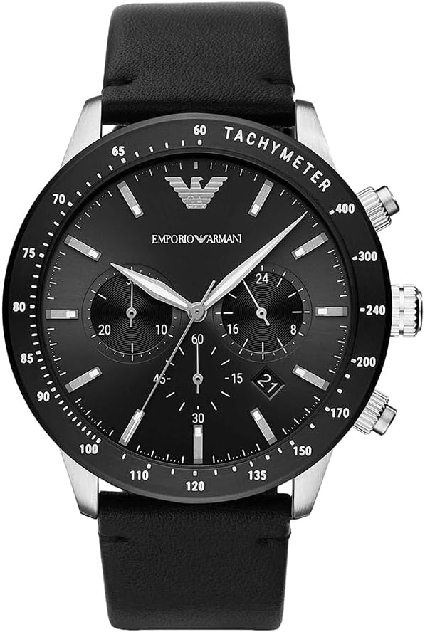 Emporio Armani Orologio Uomo - Cinturino in Pelle - Design Maschile da Polso - Produzione Cina