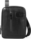 PIQUADRO Borsello Uomo - Borsa in Pelle con Chiusura Zip - Fodera in Poliestere - Accessorio Compatto da Uomo