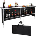 Tavolo da bar portatile REDCAMP - struttura pieghevole in alluminio nero - ripiano portaoggetti e borsa da trasporto - dimensioni 2,07 x 0,39 x 0,83 m