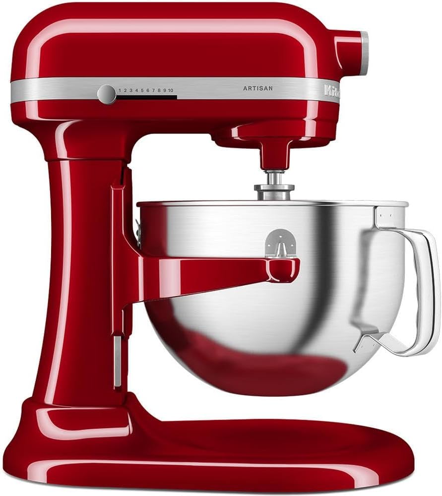 KitchenAid Artisan Robot da Cucina - Modello Multifunzione 375 W Rosso Imperiale - Ciotola Sollevabile da 5,6 Litri - 5 Accessori e Velocità Regolabile