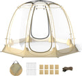 Tenda a bolle COSTWAY trasparente 265 x 265 x 190 cm - Igloo pop up in PVC per 6 persone - struttura antivento per 3 stagioni - per pesca spiaggia picnic ed eventi