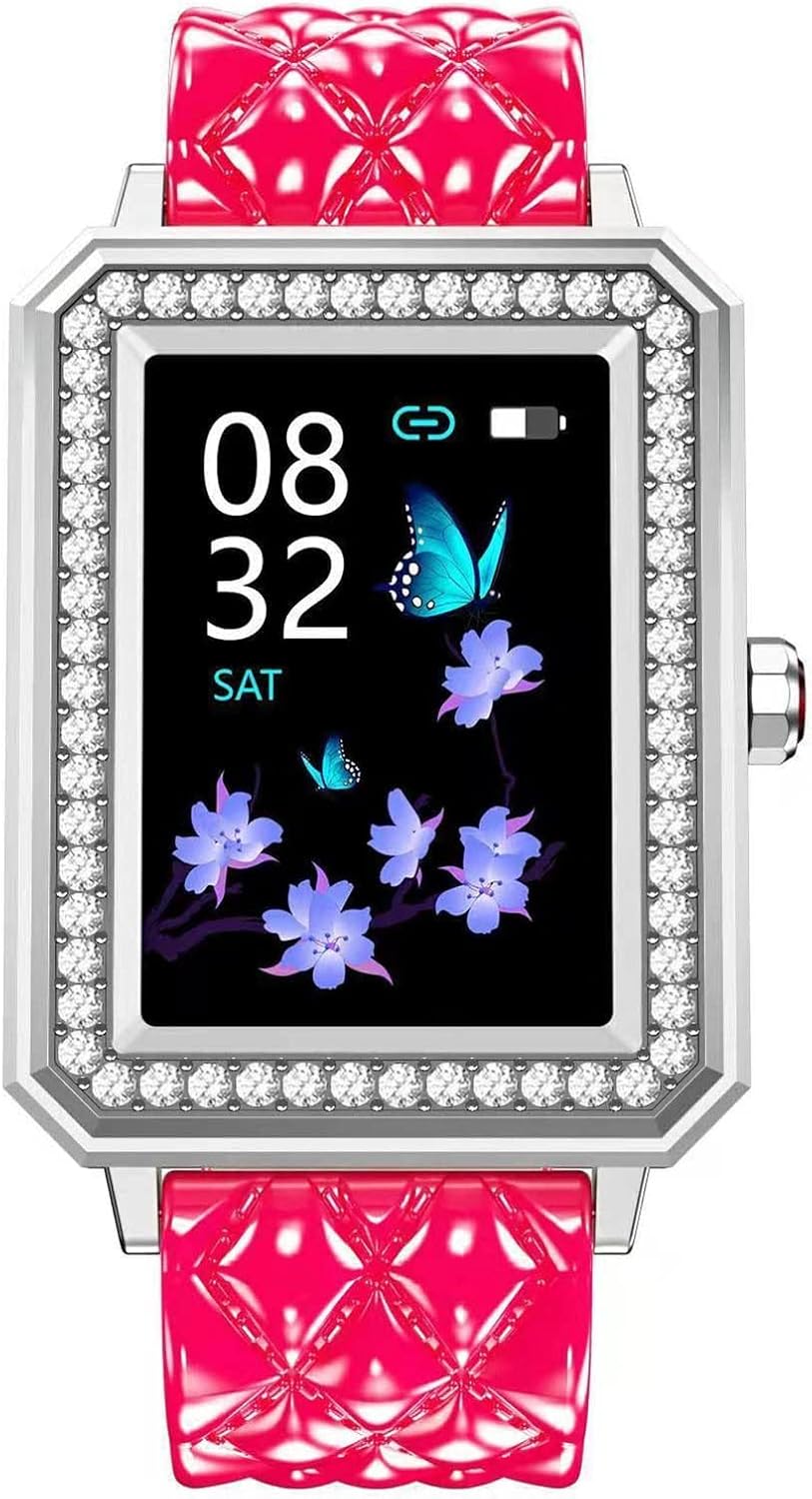 PURRL Smartwatch donna - Display quadrato 1.65 pollici con cassa in metallo - Meteo notifiche contapassi e sveglia - Bluetooth impermeabile per Android iOS