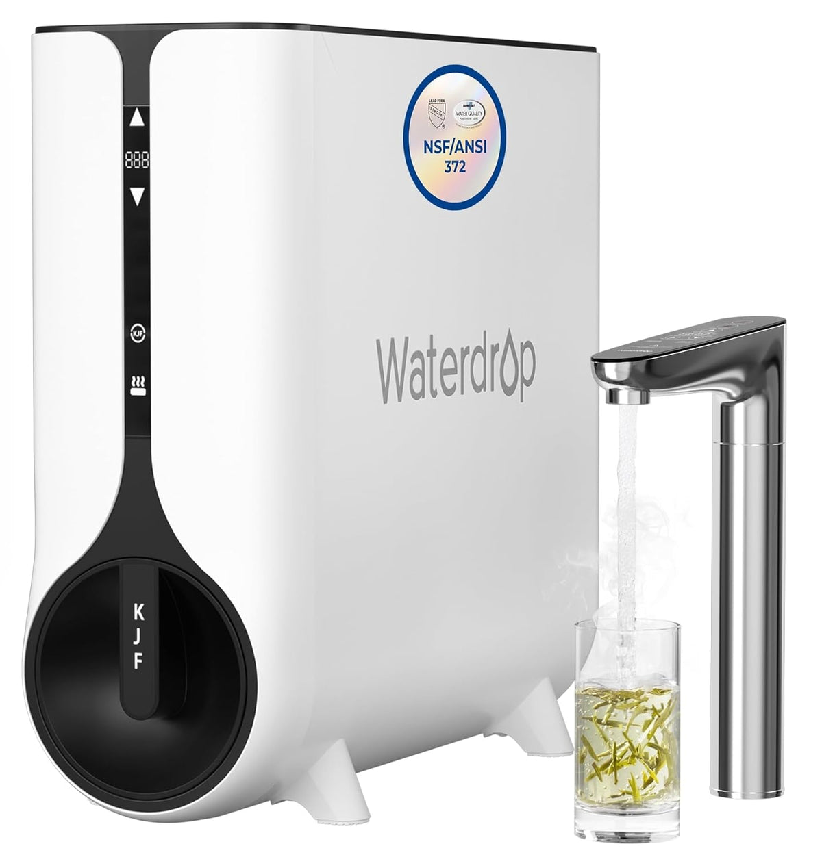 Waterdrop WD-K6 WD-KJ600 Sistema a Osmosi Inversa - Erogazione Acqua Calda Istantanea 600 GPD - Senza Serbatoio con Riduzione TDS - Rubinetto LED Intelligente