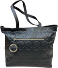 MxBRC MBRC G374 - Shopper da spalla in pelle di vitello - Tasche esterne per accesso pratico - Chiusura con zip