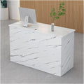 Bancone reception moderno 120 cm - Scrivania accoglienza con cassetto e armadietto - Design rettangolare - Per ufficio hotel e spazi commerciali