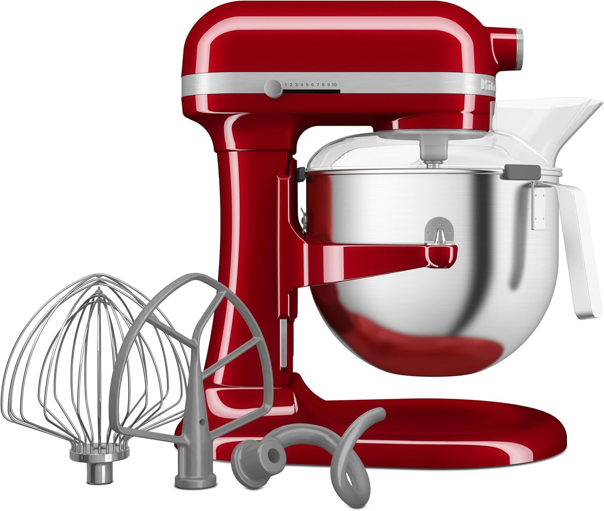 KitchenAid Heavy Duty 5KSM70JPXEER - Impastatrice planetaria 375 W - Ciotola sollevabile 6.6 L - Struttura in metallo rosso imperiale con velocità regolabile