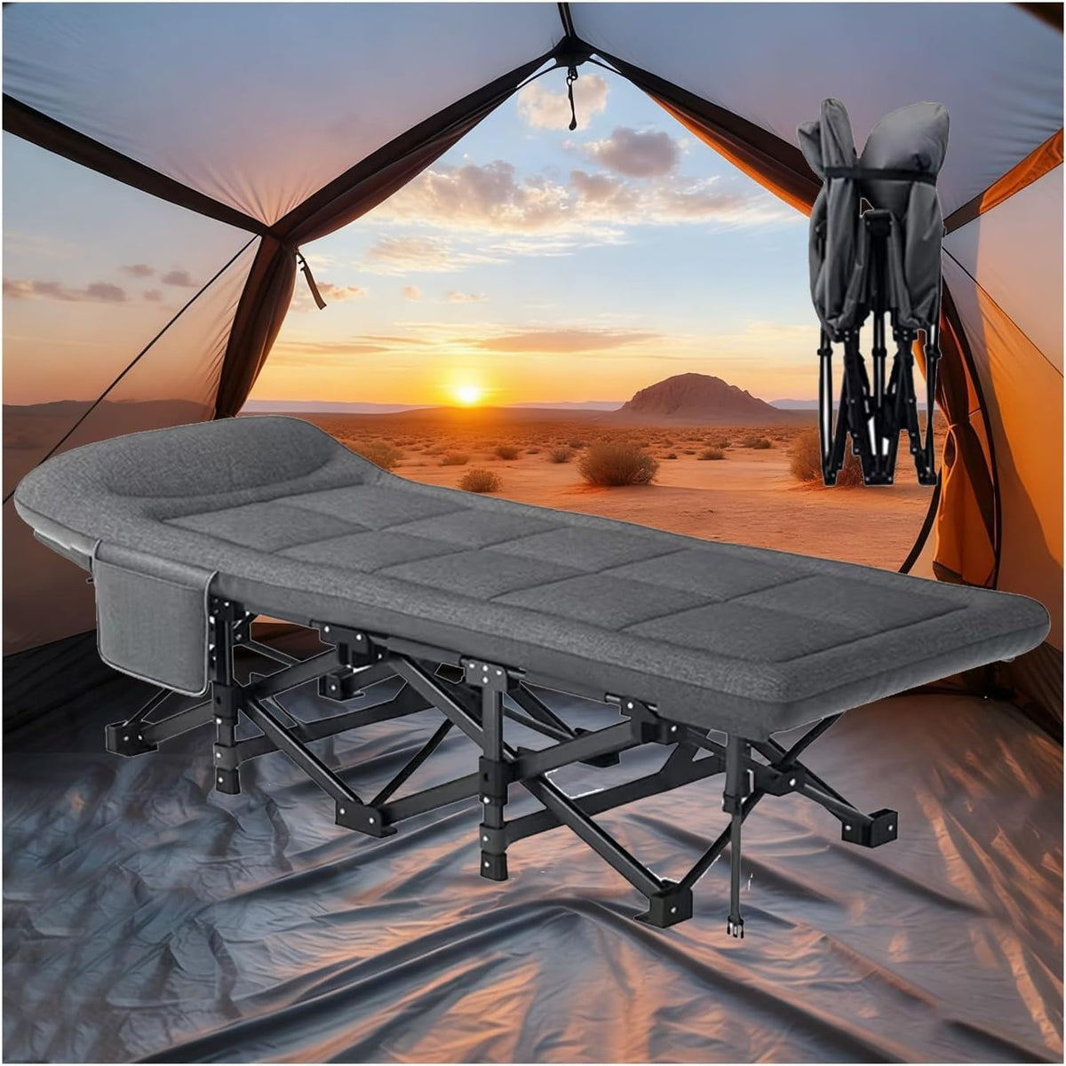 Brandina pieghevole con materasso 190 x 70 cm - lettino singolo portatile da 6 kg - struttura senza montaggio - per ufficio riposini e utilizzo temporaneo
