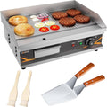 Piastra elettrica professionale 54.5 cm - Superficie liscia e rigata in ghisa - Grill in acciaio inox - Per carne pesce bistecche e cotolette