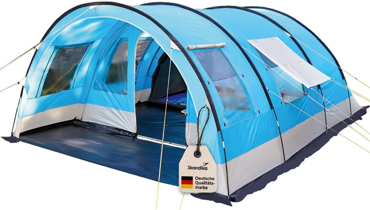 Skandika Helsinki tenda tunnel familiare per 6 persone - 525 x 410 x 215 cm - impermeabile 5000 mm - cabina divisibile e parete mobile per campeggio 4 stagioni