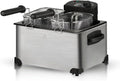 bajrl Friggitrice Elettrica a Doppio Cestello - Modello per Uso Domestico e Commerciale - Controllo Regolabile della Temperatura - Per Patatine Kebab e Pollo