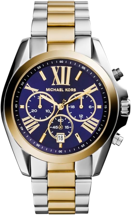 Michael Kors Bradshaw - Orologio donna cronografo al quarzo - Cassa 43 mm - Cinturino in acciaio inossidabile dal design deciso