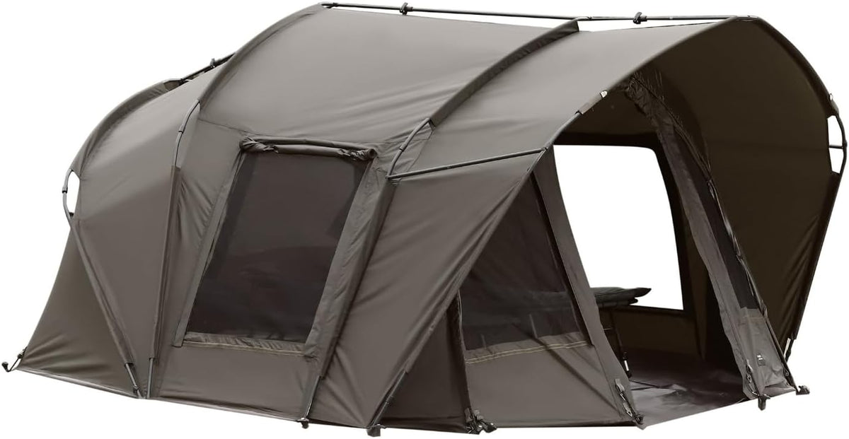 MK Fort Knox Air Man 2.0 tenda da pesca per 2-3 persone - altezza interna 160 cm - struttura a cupola con rivestimento PU - bivvy per pesca e campeggio