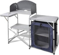 Mobile cucina da campeggio pieghevole - parabrezza in alluminio - struttura portatile da 2 kg - postazione compatta per preparazione e organizzazione outdoor