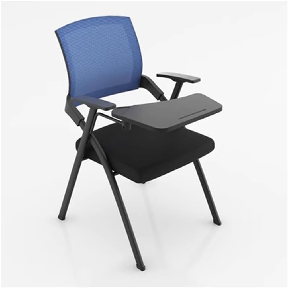Sedia da scrivania pieghevole blu con imbottitura - seduta ampia per ufficio e formazione - design portatile per riunioni - per sale conferenze scrivanie e corsi