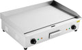 Piastra elettrica professionale 4400 W - Superficie di cottura 72.7 x 40 cm - Temperatura regolabile con 2 impostazioni - Struttura in ferro argento