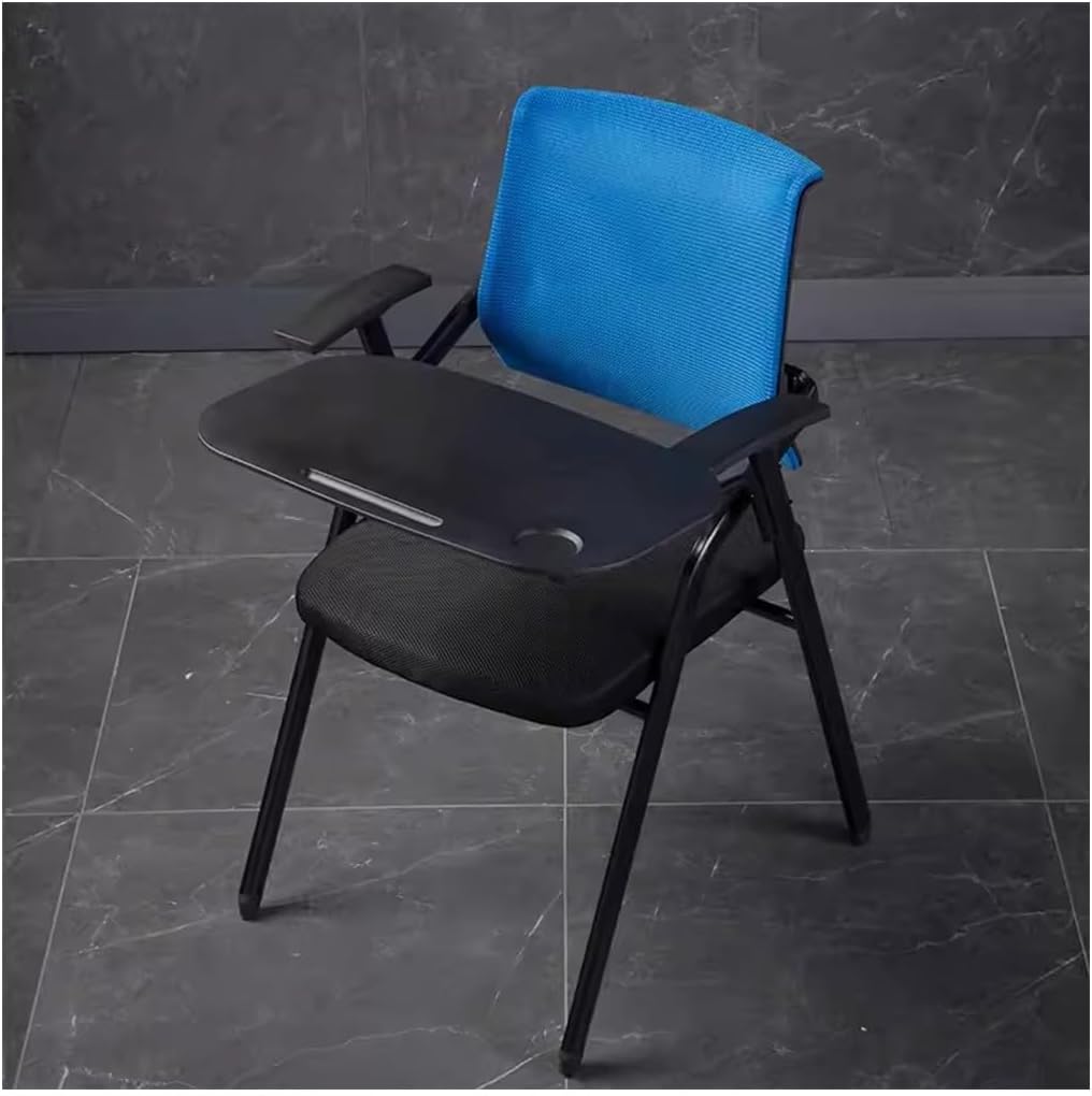Sedia da ufficio pieghevole nera con tavoletta - seduta portatile per studio e lavoro - design salvaspazio - per conferenze formazione e home office