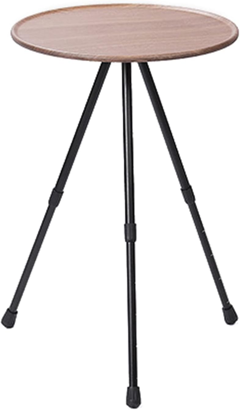 Tavolo da campeggio pieghevole marrone - tavolino treppiede portatile - per tè caffè e pasti outdoor - per escursionismo pesca picnic e barbecue