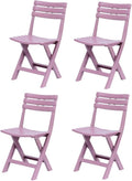 Set di 4 sedie pieghevoli rosa in plastica - sedute portatili per interni ed esterni - design salvaspazio per pranzo - per giardino casa eventi e terrazza