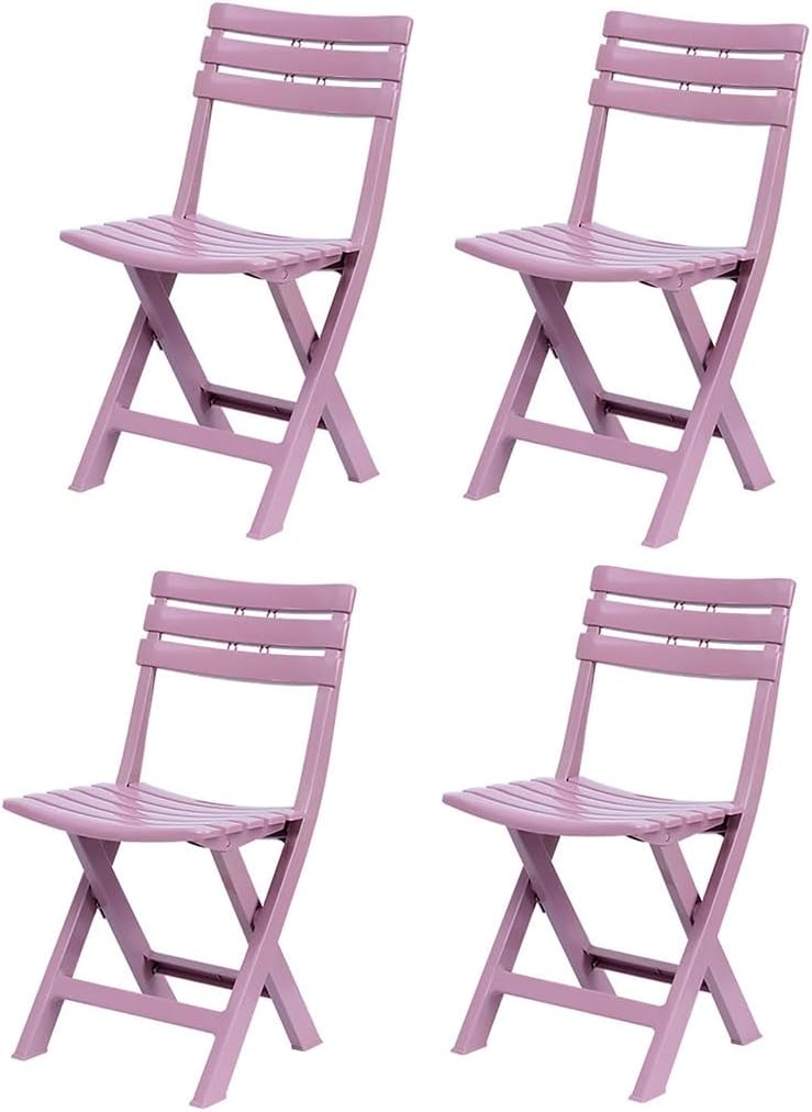 Set di 4 sedie pieghevoli rosa in plastica - sedute portatili per interni ed esterni - design salvaspazio per pranzo - per giardino casa eventi e terrazza