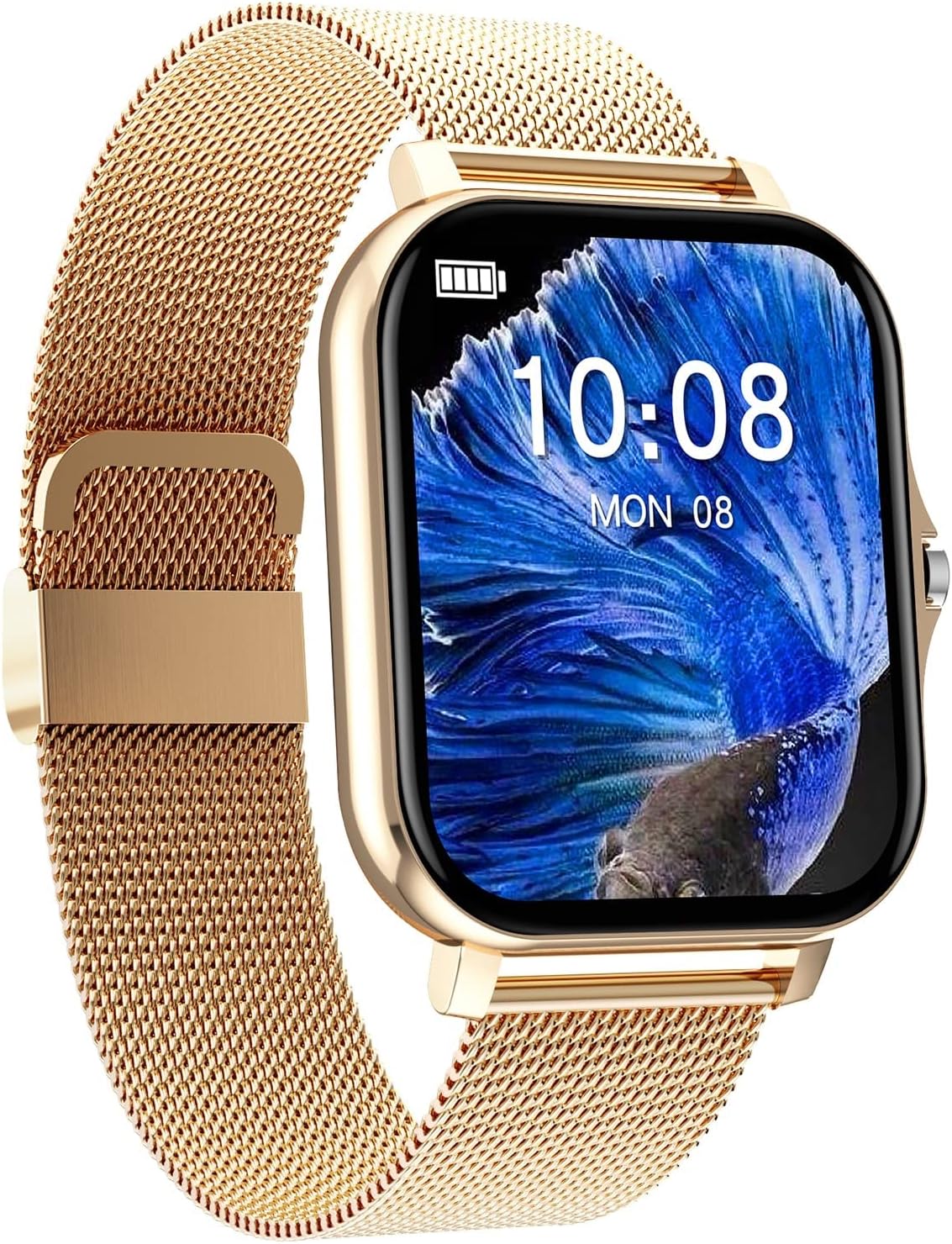 Smartwatch Uomo Donna 1.69 Pollici - Touch Screen e Chiamata Bluetooth - Musica Foto Sveglia e Fitness Tracker - Cinturino Rosa o Nero