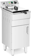 Royal Catering RCPKF 13DSH - Friggitrice elettrica con mobiletto - Potenza 5000 W a 400 V - Serbatoio olio 13 L con temperatura da 50 a 190 C