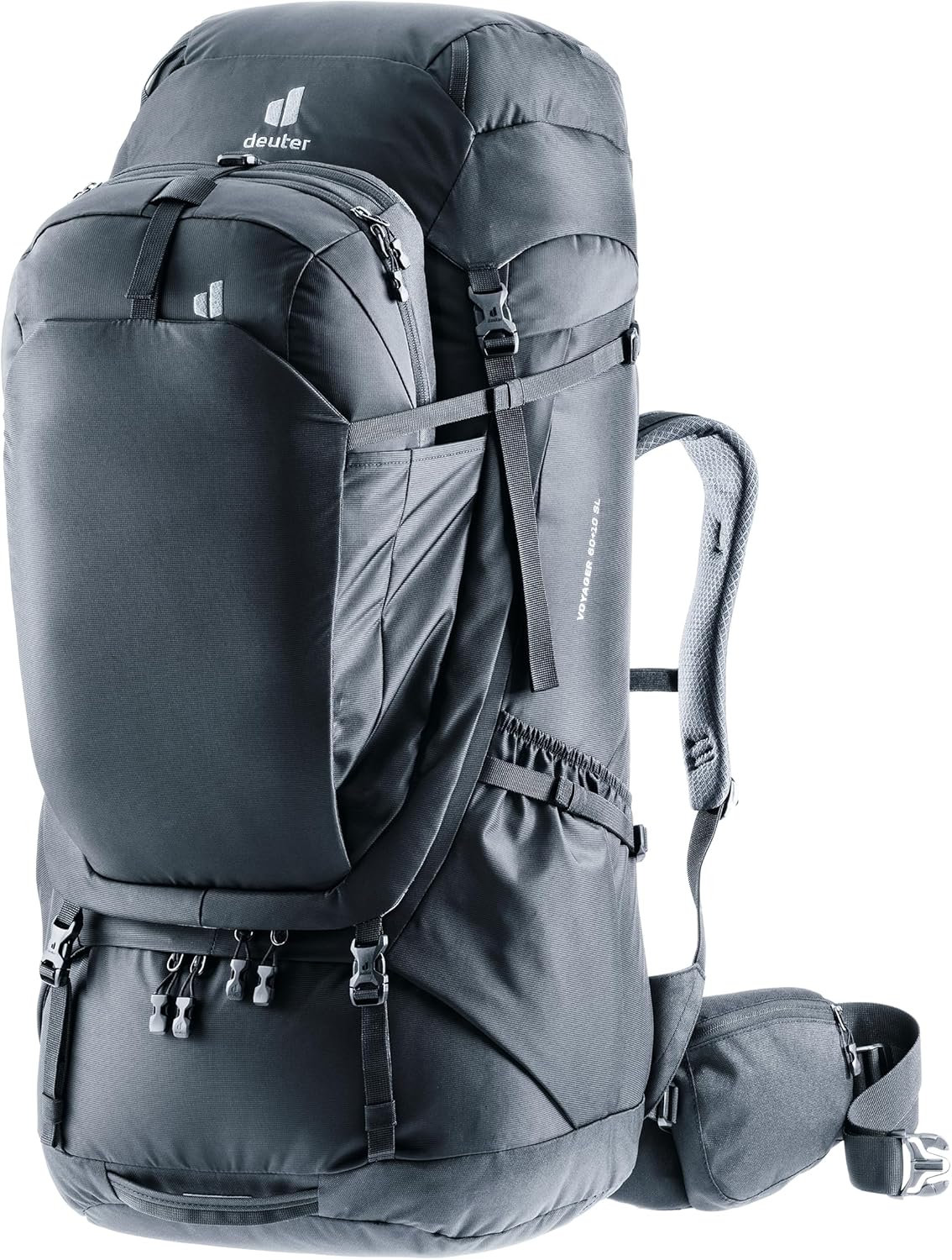 Deuter Voyager 60 + 10 SL zaino da viaggio donna - capacità 60 + 10 litri - nylon e poliestere - modello nero regolabile con zainetto per viaggio