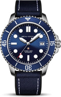 SEA GULL Ocean 6204 814.37.6204 - Orologio automatico uomo 200 m - Cassa 40 mm e quadrante blu - Cinturino blu in silicone con calendario
