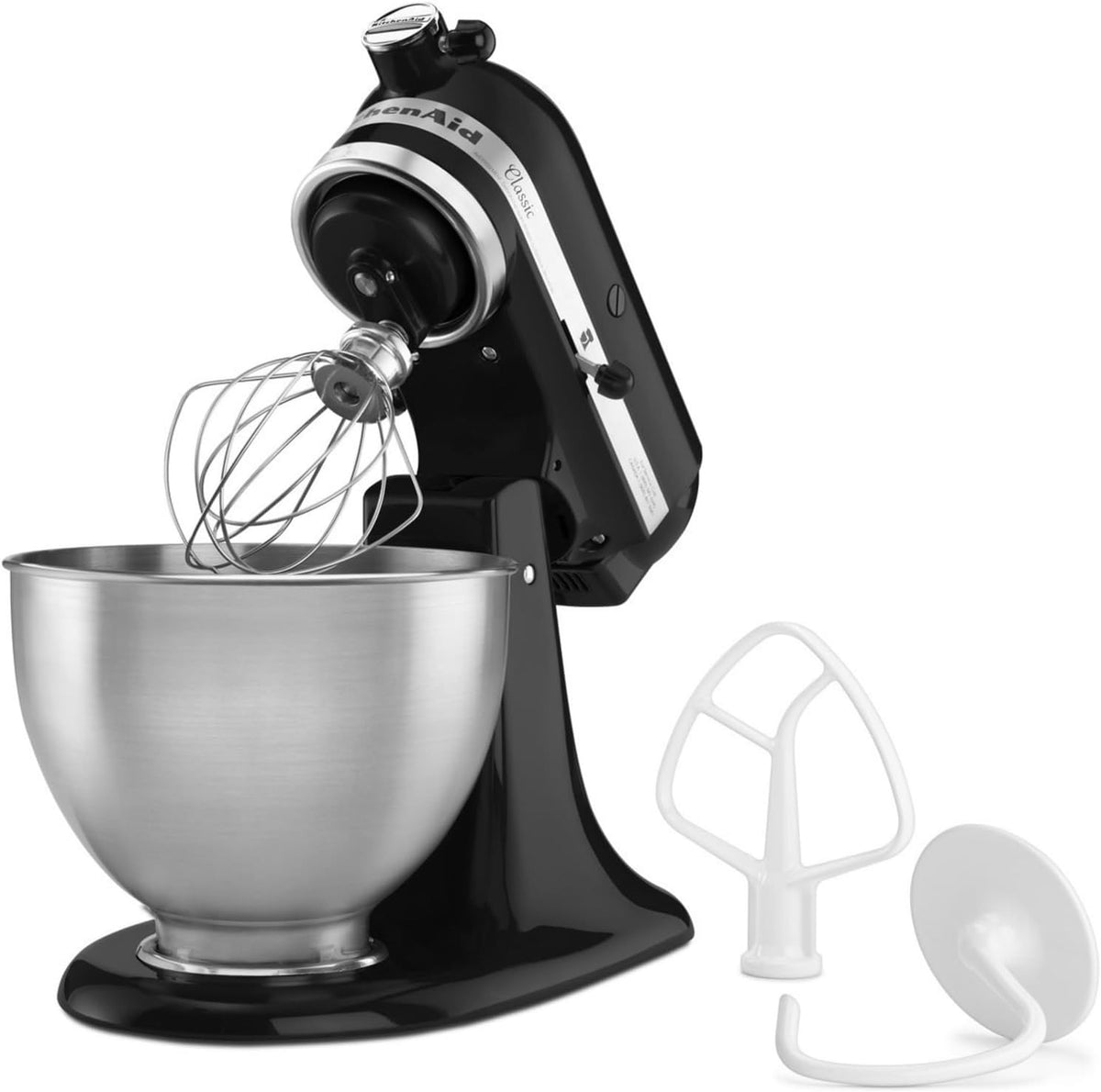 KitchenAid Classic 5K45SSEOB - Robot da Cucina 275 W Nero - Acciaio Inossidabile e Metallo con Ciotola da 4,3 Litri - Blocco di Sicurezza Integrato
