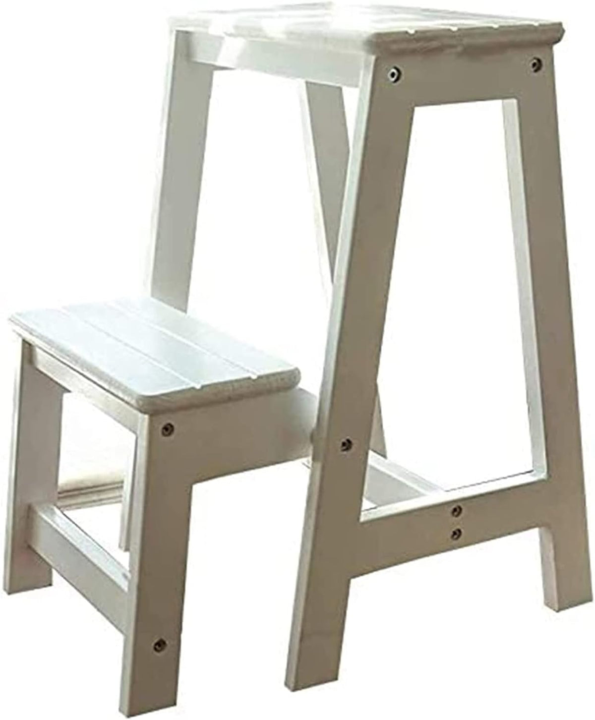 Sedia sgabello pieghevole multifunzionale colore B - struttura salvaspazio con funzione ripiano - design portatile - per arredamento e utilizzo domestico