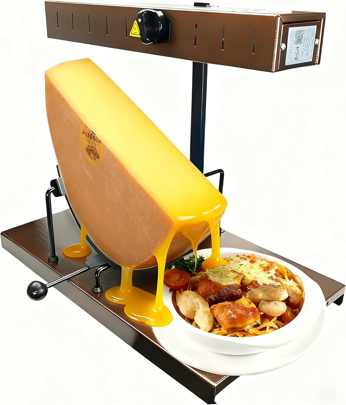 JIYINGHUI Scioglitore Raclette Commerciale 650 W - Macchina per Mezza Forma di Formaggio - Aste Regolabili - Riscaldamento Rapido Multicolore