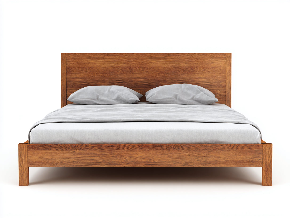 Letto matrimoniale-Legno-216x188x112 cm-Noce caldo-Moderno
