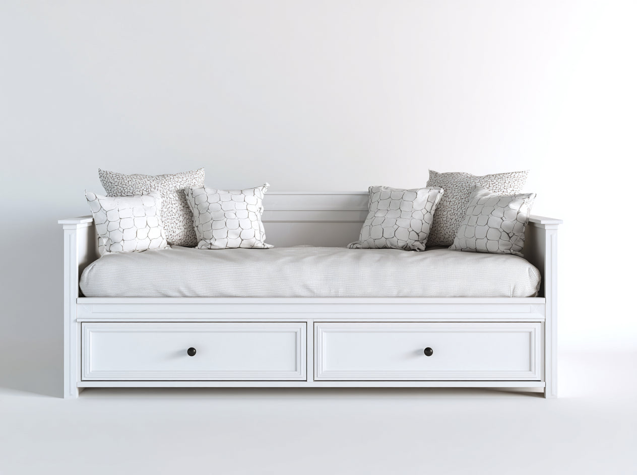 Divano letto-Legno-MDF-206x94x83 cm-Bianco-Minimal classico
