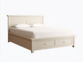 Letto matrimoniale-Legno-223x192x128 cm-Bianco crema-Classico americano