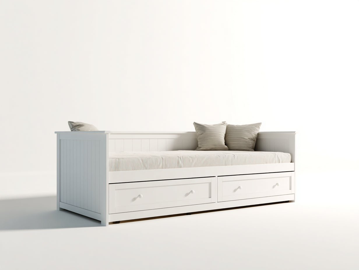 Divano letto-Legno-MDF-205x96x76 cm-Bianco-Classico