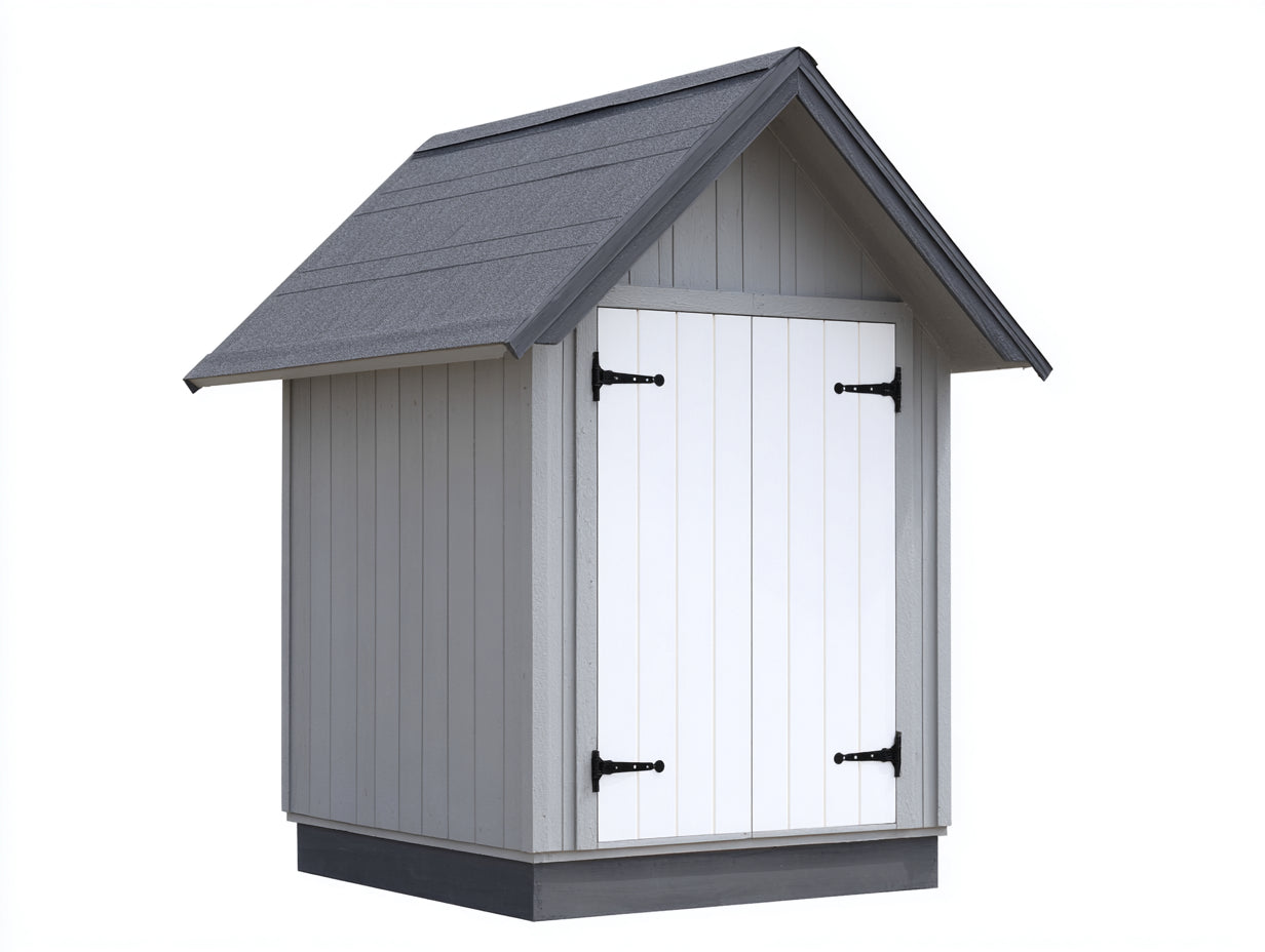 Casetta da giardino-Legno-165x145x235 cm-Grigio-Bianco-Stile classico compatto